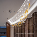 Custom New Design Long White Glass Hotel Chandelier